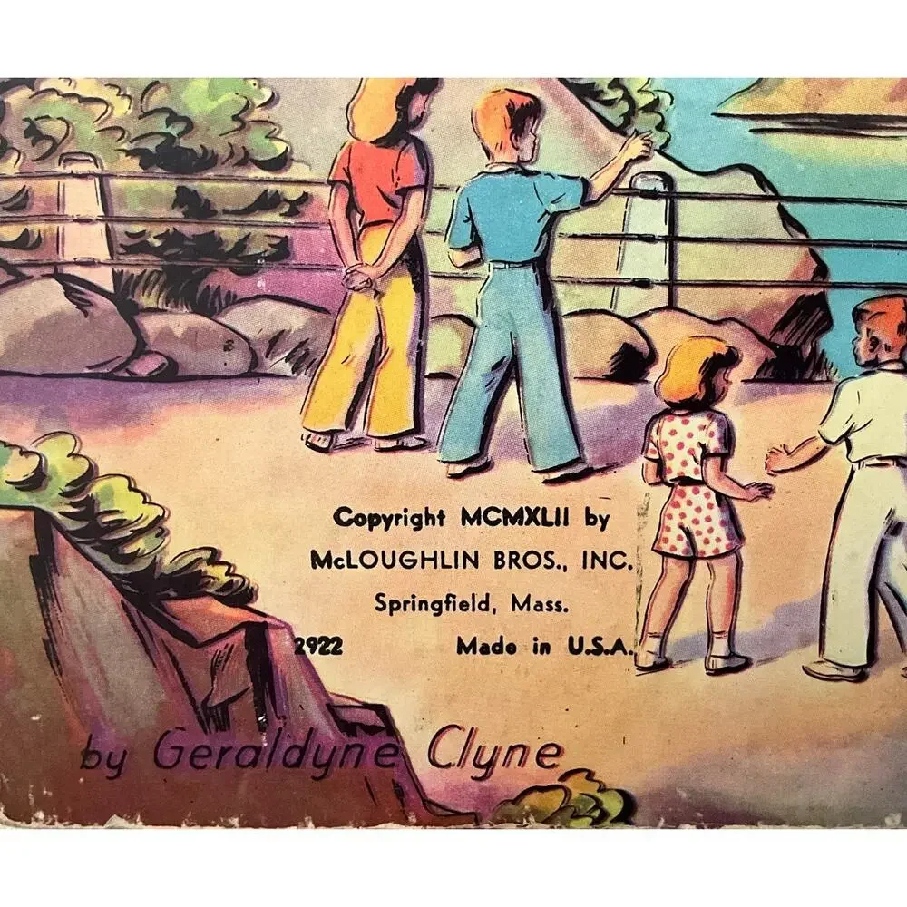 Vintage Jolly Jump-Up Pop-Up 3D Books Vacation Trips 1942 McLoughlin Bros. Inc